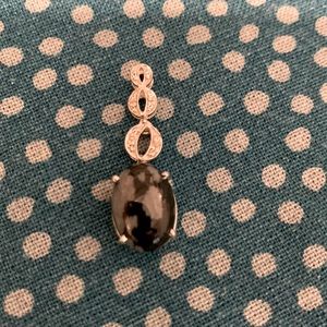 Sterling silver and snowflake obsidian Pendant